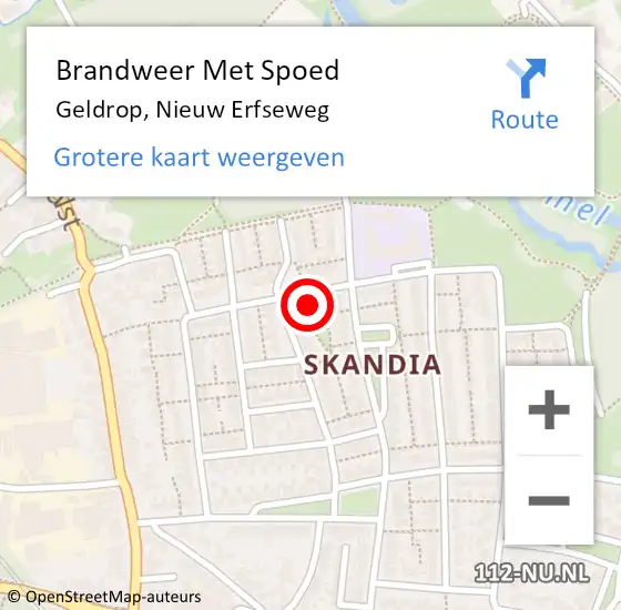 Locatie op kaart van de 112 melding: Brandweer Met Spoed Naar Geldrop, Nieuw Erfseweg op 10 mei 2023 12:04