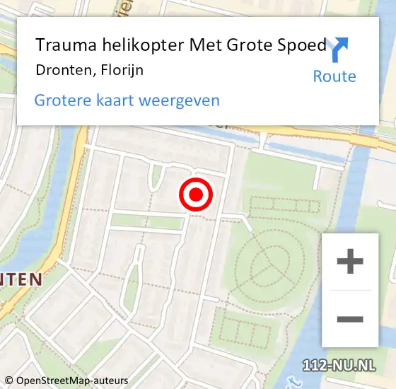 Locatie op kaart van de 112 melding: Trauma helikopter Met Grote Spoed Naar Dronten, Florijn op 10 mei 2023 13:20