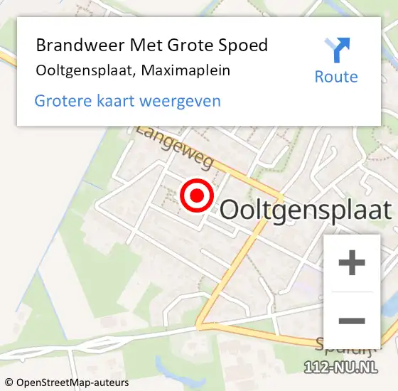 Locatie op kaart van de 112 melding: Brandweer Met Grote Spoed Naar Ooltgensplaat, Maximaplein op 10 mei 2023 13:36