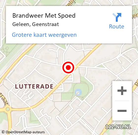 Locatie op kaart van de 112 melding: Brandweer Met Spoed Naar Geleen, Geenstraat op 10 mei 2023 14:47