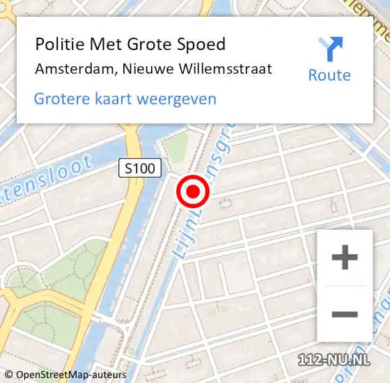Locatie op kaart van de 112 melding: Politie Met Grote Spoed Naar Amsterdam, Nieuwe Willemsstraat op 10 mei 2023 16:14
