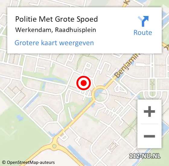 Locatie op kaart van de 112 melding: Politie Met Grote Spoed Naar Werkendam, Raadhuisplein op 10 mei 2023 16:51