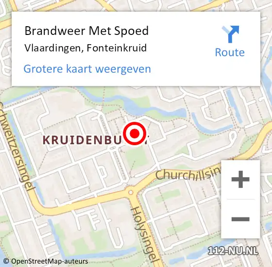 Locatie op kaart van de 112 melding: Brandweer Met Spoed Naar Vlaardingen, Fonteinkruid op 10 mei 2023 17:48