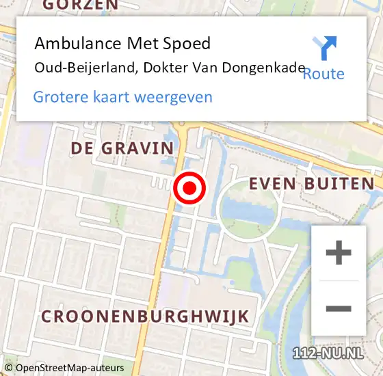 Locatie op kaart van de 112 melding: Ambulance Met Spoed Naar Oud-Beijerland, Dokter Van Dongenkade op 10 mei 2023 17:58