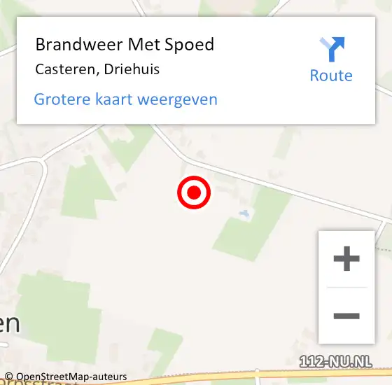 Locatie op kaart van de 112 melding: Brandweer Met Spoed Naar Casteren, Driehuis op 10 mei 2023 18:54