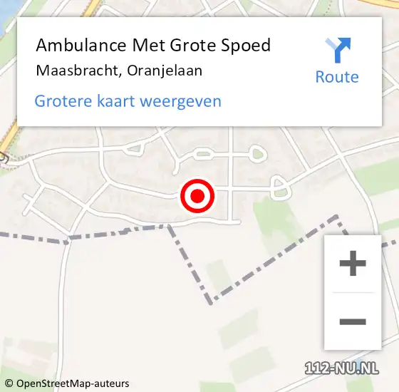 Locatie op kaart van de 112 melding: Ambulance Met Grote Spoed Naar Maasbracht, Oranjelaan op 10 mei 2023 19:23