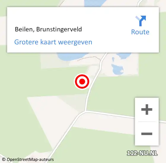 Locatie op kaart van de 112 melding:  Beilen, Brunstingerveld op 10 mei 2023 19:34