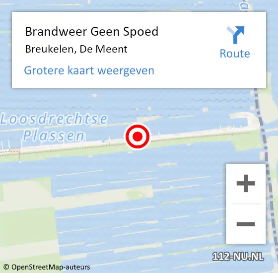 Locatie op kaart van de 112 melding: Brandweer Geen Spoed Naar Breukelen, De Meent op 10 mei 2023 19:45