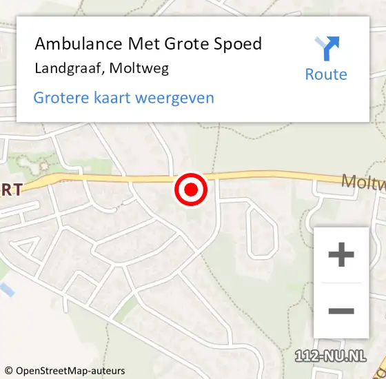 Locatie op kaart van de 112 melding: Ambulance Met Grote Spoed Naar Landgraaf, Moltweg op 25 augustus 2014 08:07