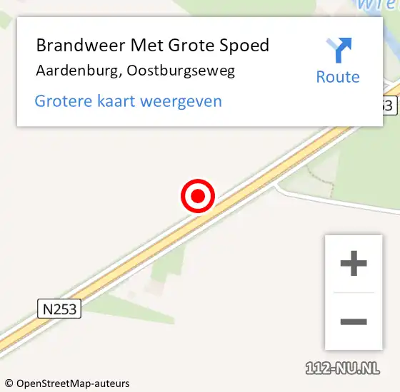 Locatie op kaart van de 112 melding: Brandweer Met Grote Spoed Naar Aardenburg, Oostburgseweg op 10 mei 2023 22:14