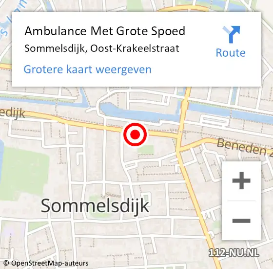 Locatie op kaart van de 112 melding: Ambulance Met Grote Spoed Naar Sommelsdijk, Oost-Krakeelstraat op 10 mei 2023 22:15