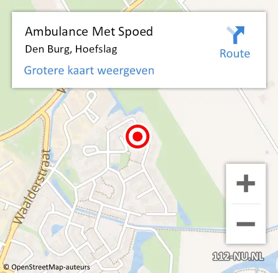 Locatie op kaart van de 112 melding: Ambulance Met Spoed Naar Den Burg, Hoefslag op 10 mei 2023 23:00