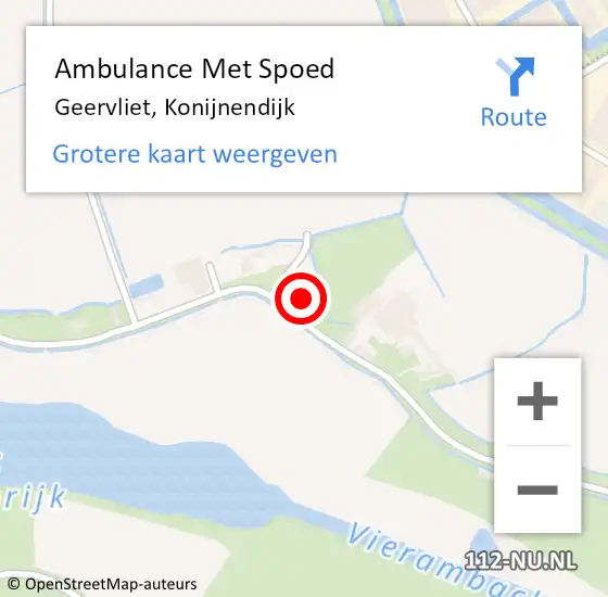 Locatie op kaart van de 112 melding: Ambulance Met Spoed Naar Geervliet, Konijnendijk op 10 mei 2023 23:23