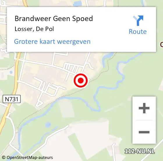 Locatie op kaart van de 112 melding: Brandweer Geen Spoed Naar Losser, De Pol op 11 mei 2023 01:13