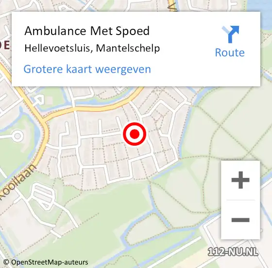 Locatie op kaart van de 112 melding: Ambulance Met Spoed Naar Hellevoetsluis, Mantelschelp op 11 mei 2023 02:01