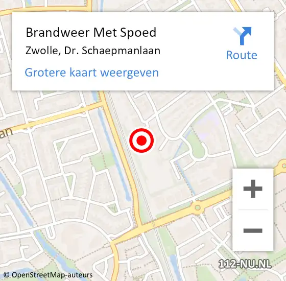 Locatie op kaart van de 112 melding: Brandweer Met Spoed Naar Zwolle, Dr. Schaepmanlaan op 11 mei 2023 03:50