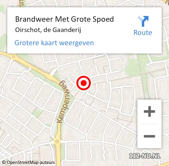 Locatie op kaart van de 112 melding: Brandweer Met Grote Spoed Naar Oirschot, de Gaanderij op 11 mei 2023 05:28