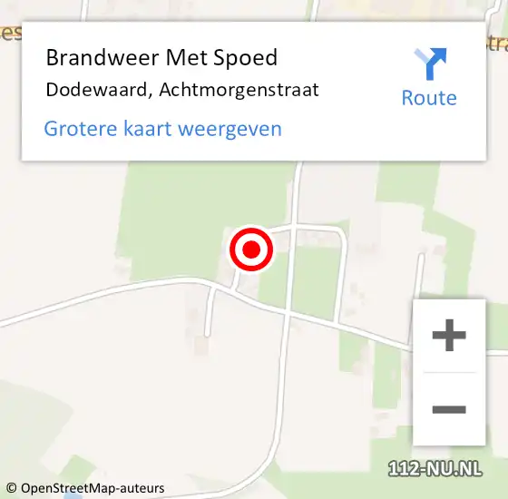 Locatie op kaart van de 112 melding: Brandweer Met Spoed Naar Dodewaard, Achtmorgenstraat op 11 mei 2023 06:02