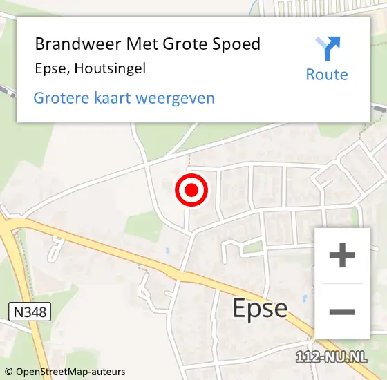 Locatie op kaart van de 112 melding: Brandweer Met Grote Spoed Naar Epse, Houtsingel op 11 mei 2023 06:07