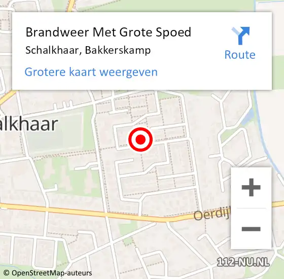 Locatie op kaart van de 112 melding: Brandweer Met Grote Spoed Naar Schalkhaar, Bakkerskamp op 11 mei 2023 06:36