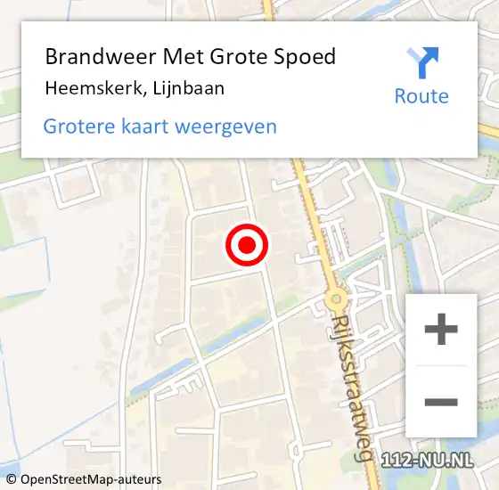 Locatie op kaart van de 112 melding: Brandweer Met Grote Spoed Naar Heemskerk, Lijnbaan op 11 mei 2023 07:26