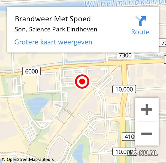 Locatie op kaart van de 112 melding: Brandweer Met Spoed Naar Son, Science Park Eindhoven op 11 mei 2023 07:32