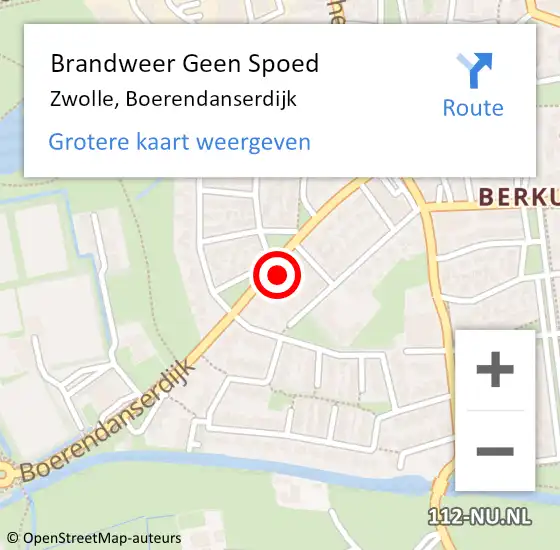 Locatie op kaart van de 112 melding: Brandweer Geen Spoed Naar Zwolle, Boerendanserdijk op 11 mei 2023 07:39