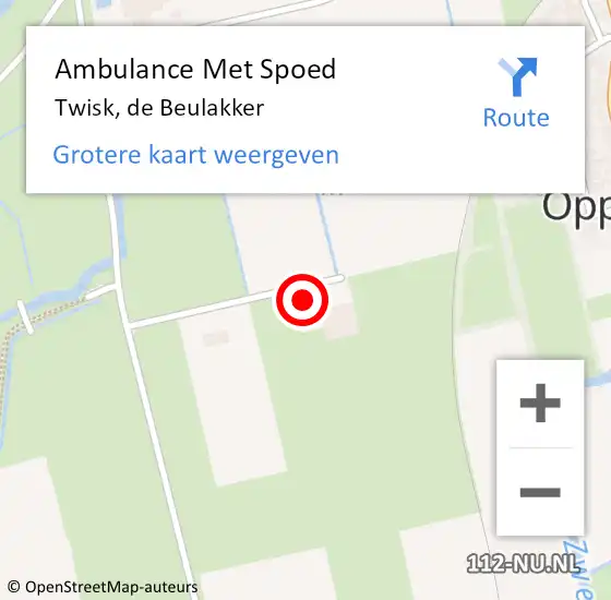 Locatie op kaart van de 112 melding: Ambulance Met Spoed Naar Twisk, de Beulakker op 11 mei 2023 08:20