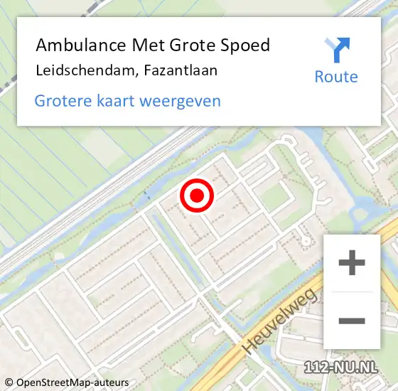 Locatie op kaart van de 112 melding: Ambulance Met Grote Spoed Naar Leidschendam, Fazantlaan op 11 mei 2023 08:23