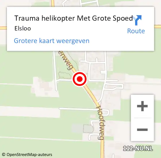 Locatie op kaart van de 112 melding: Trauma helikopter Met Grote Spoed Naar Elsloo op 11 mei 2023 09:34