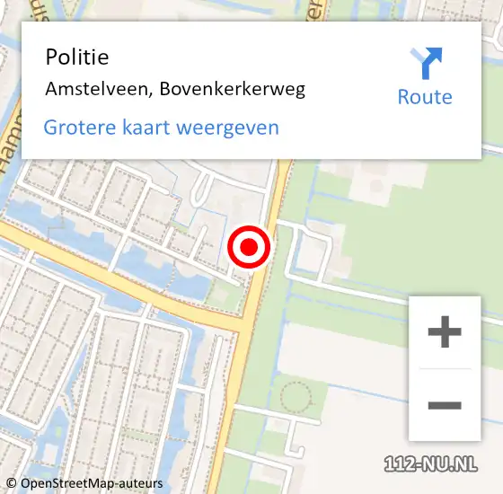 Locatie op kaart van de 112 melding: Politie Amstelveen, Bovenkerkerweg op 11 mei 2023 10:15