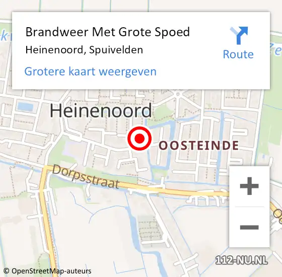 Locatie op kaart van de 112 melding: Brandweer Met Grote Spoed Naar Heinenoord, Spuivelden op 11 mei 2023 10:30