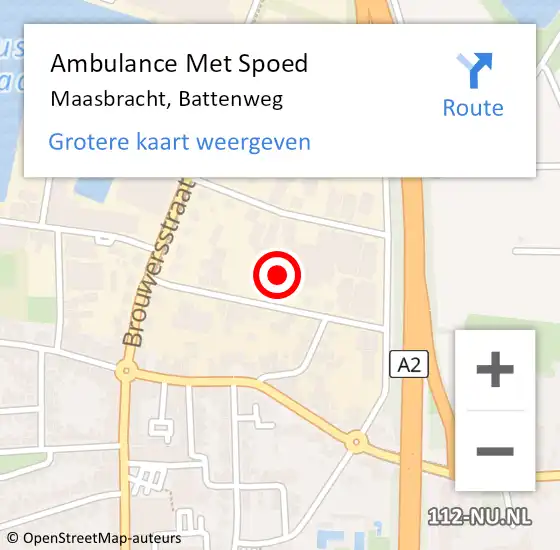 Locatie op kaart van de 112 melding: Ambulance Met Spoed Naar Maasbracht, Battenweg op 11 mei 2023 10:49