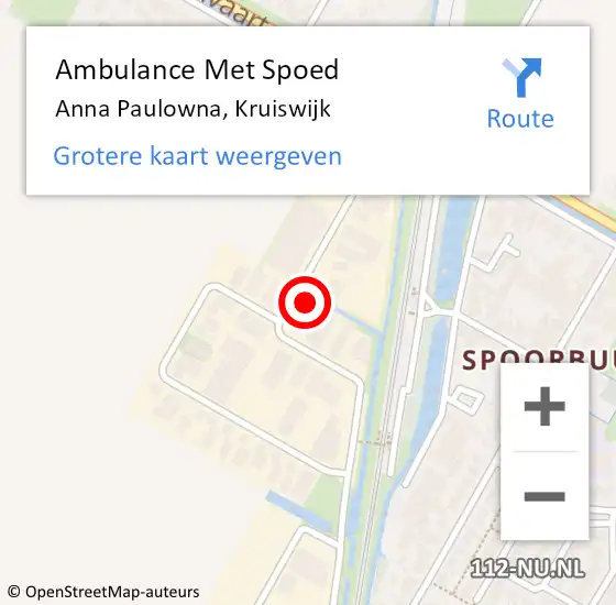 Locatie op kaart van de 112 melding: Ambulance Met Spoed Naar Anna Paulowna, Kruiswijk op 11 mei 2023 11:31