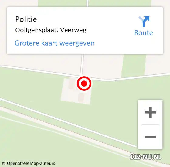 Locatie op kaart van de 112 melding: Politie Ooltgensplaat, Veerweg op 11 mei 2023 11:59