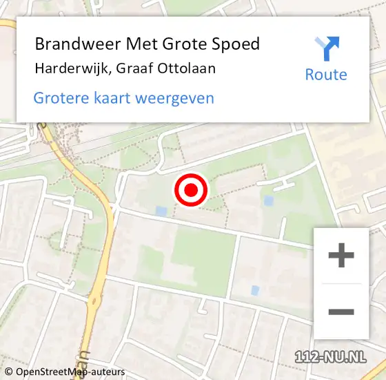 Locatie op kaart van de 112 melding: Brandweer Met Grote Spoed Naar Harderwijk, Graaf Ottolaan op 11 mei 2023 12:15