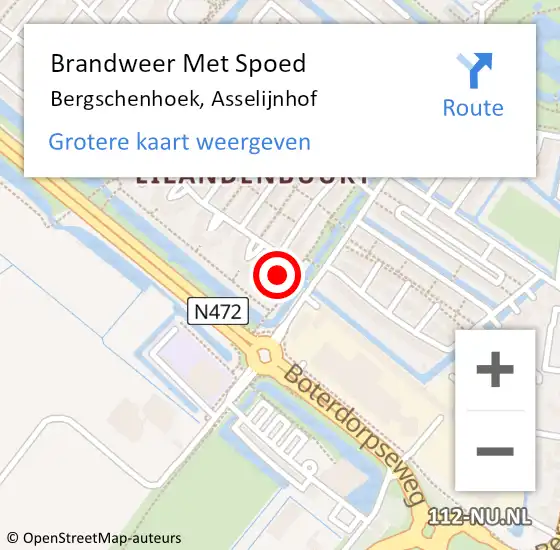 Locatie op kaart van de 112 melding: Brandweer Met Spoed Naar Bergschenhoek, Asselijnhof op 11 mei 2023 17:01