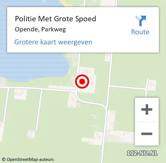 Locatie op kaart van de 112 melding: Politie Met Grote Spoed Naar Opende, Parkweg op 11 mei 2023 17:51