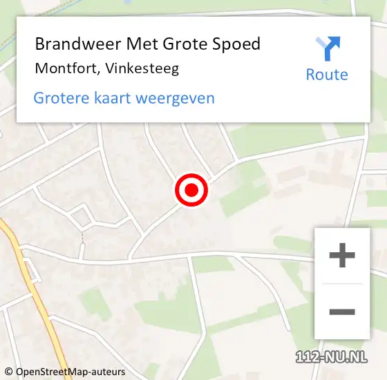 Locatie op kaart van de 112 melding: Brandweer Met Grote Spoed Naar Montfort, Vinkesteeg op 11 mei 2023 18:53