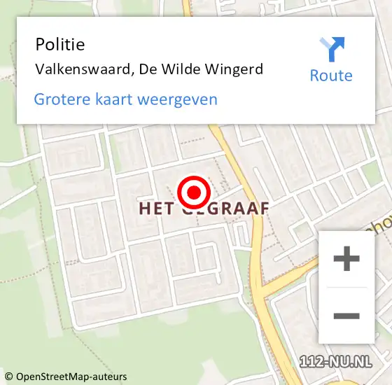 Locatie op kaart van de 112 melding: Politie Valkenswaard, De Wilde Wingerd op 11 mei 2023 19:08