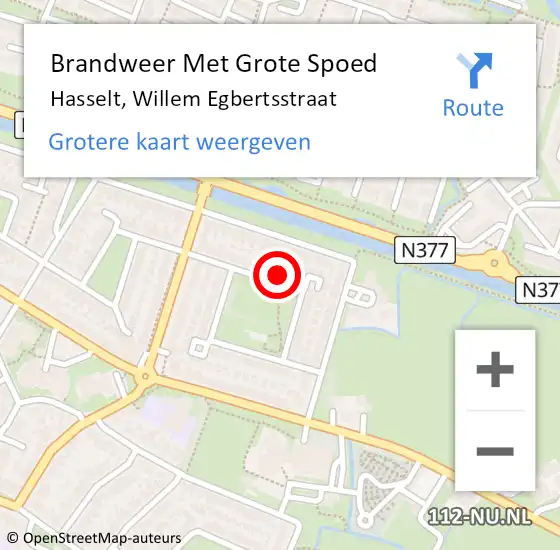 Locatie op kaart van de 112 melding: Brandweer Met Grote Spoed Naar Hasselt, Willem Egbertsstraat op 11 mei 2023 20:16