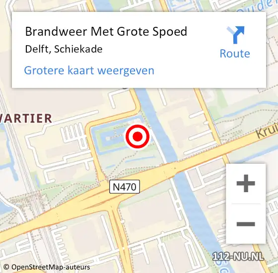 Locatie op kaart van de 112 melding: Brandweer Met Grote Spoed Naar Delft, Schiekade op 11 mei 2023 20:56