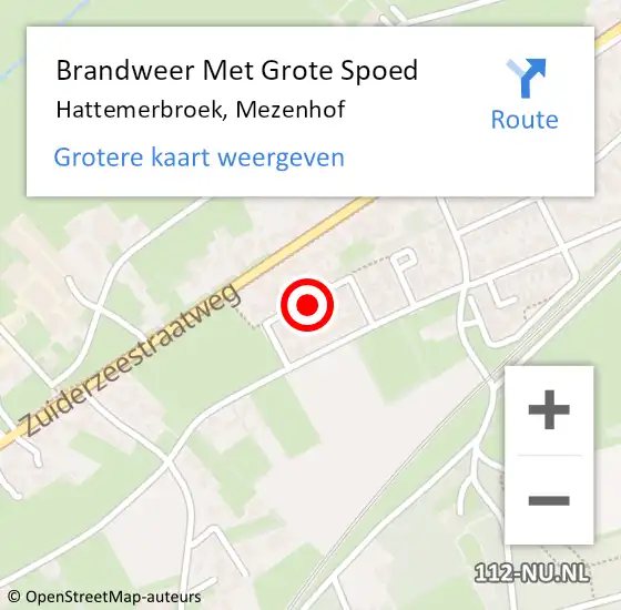 Locatie op kaart van de 112 melding: Brandweer Met Grote Spoed Naar Hattemerbroek, Mezenhof op 11 mei 2023 22:00