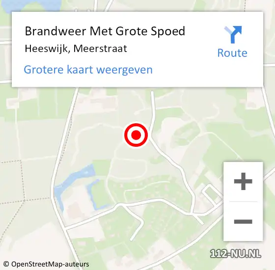 Locatie op kaart van de 112 melding: Brandweer Met Grote Spoed Naar Heeswijk, Meerstraat op 11 mei 2023 22:08