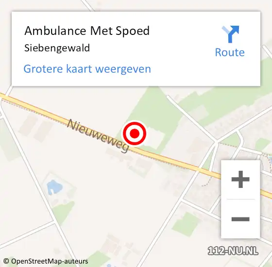 Locatie op kaart van de 112 melding: Ambulance Met Spoed Naar Siebengewald op 12 mei 2023 05:55