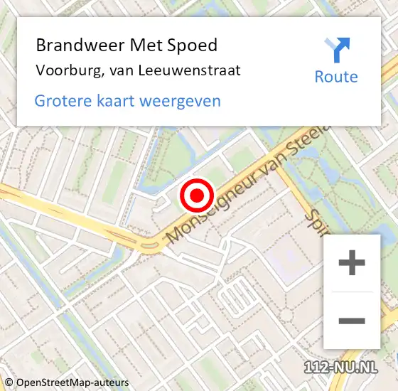 Locatie op kaart van de 112 melding: Brandweer Met Spoed Naar Voorburg, van Leeuwenstraat op 12 mei 2023 06:08