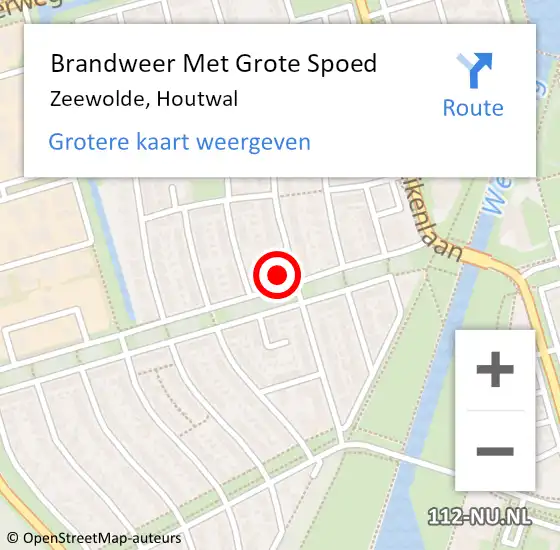 Locatie op kaart van de 112 melding: Brandweer Met Grote Spoed Naar Zeewolde, Houtwal op 12 mei 2023 06:22