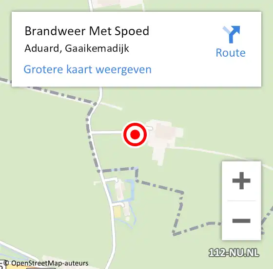Locatie op kaart van de 112 melding: Brandweer Met Spoed Naar Aduard, Gaaikemadijk op 12 mei 2023 06:38