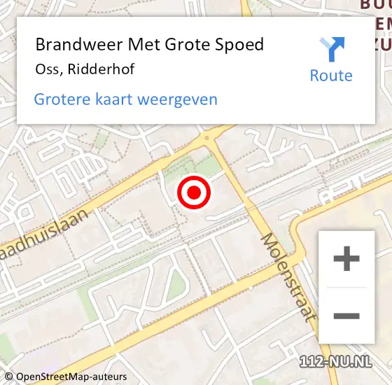 Locatie op kaart van de 112 melding: Brandweer Met Grote Spoed Naar Oss, Ridderhof op 12 mei 2023 08:56