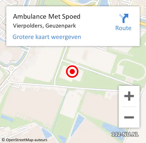 Locatie op kaart van de 112 melding: Ambulance Met Spoed Naar Vierpolders, Geuzenpark op 12 mei 2023 10:04